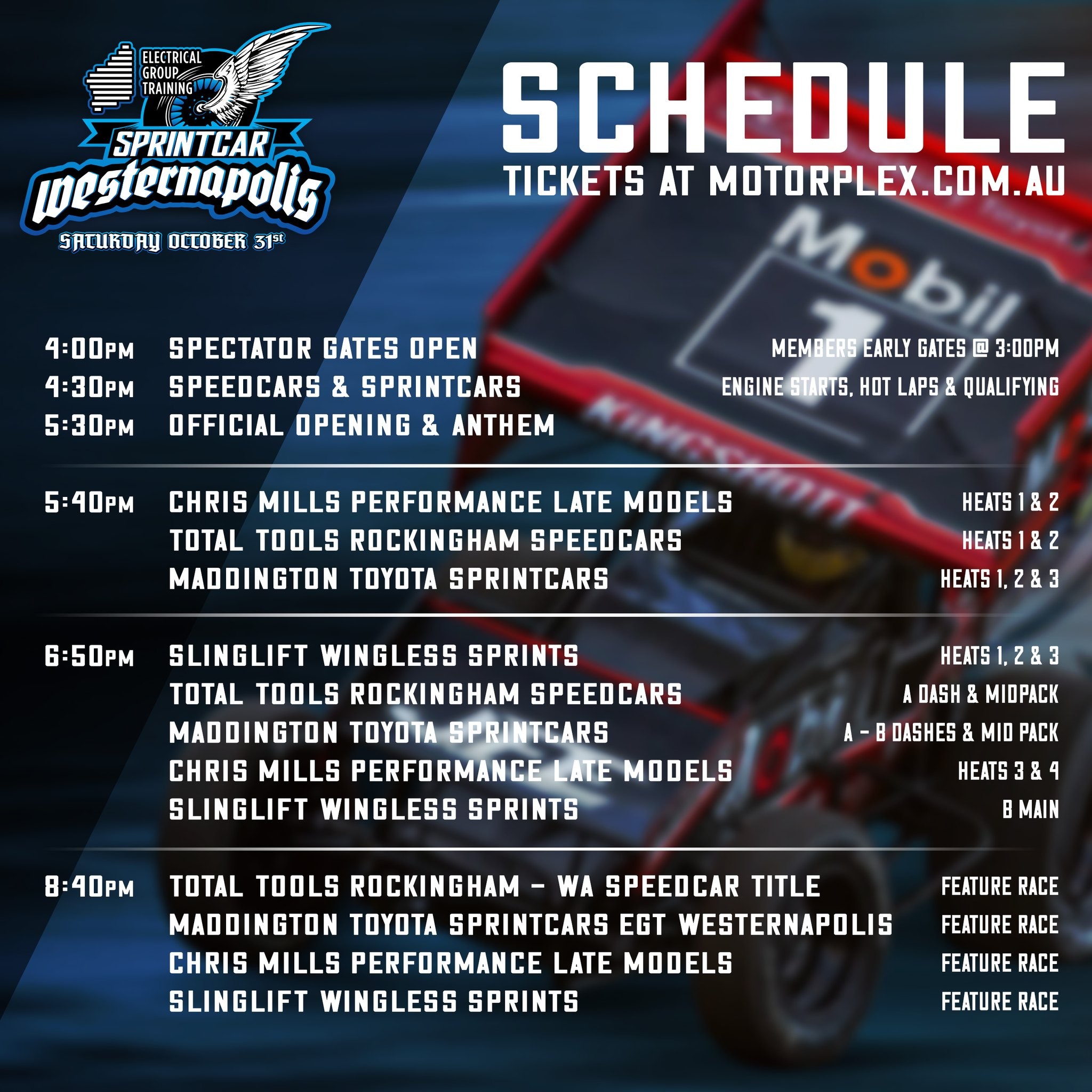 Sprintcar Westernapolis — Muscle spectator event in Perth, WA on Saturday 31 October 2026