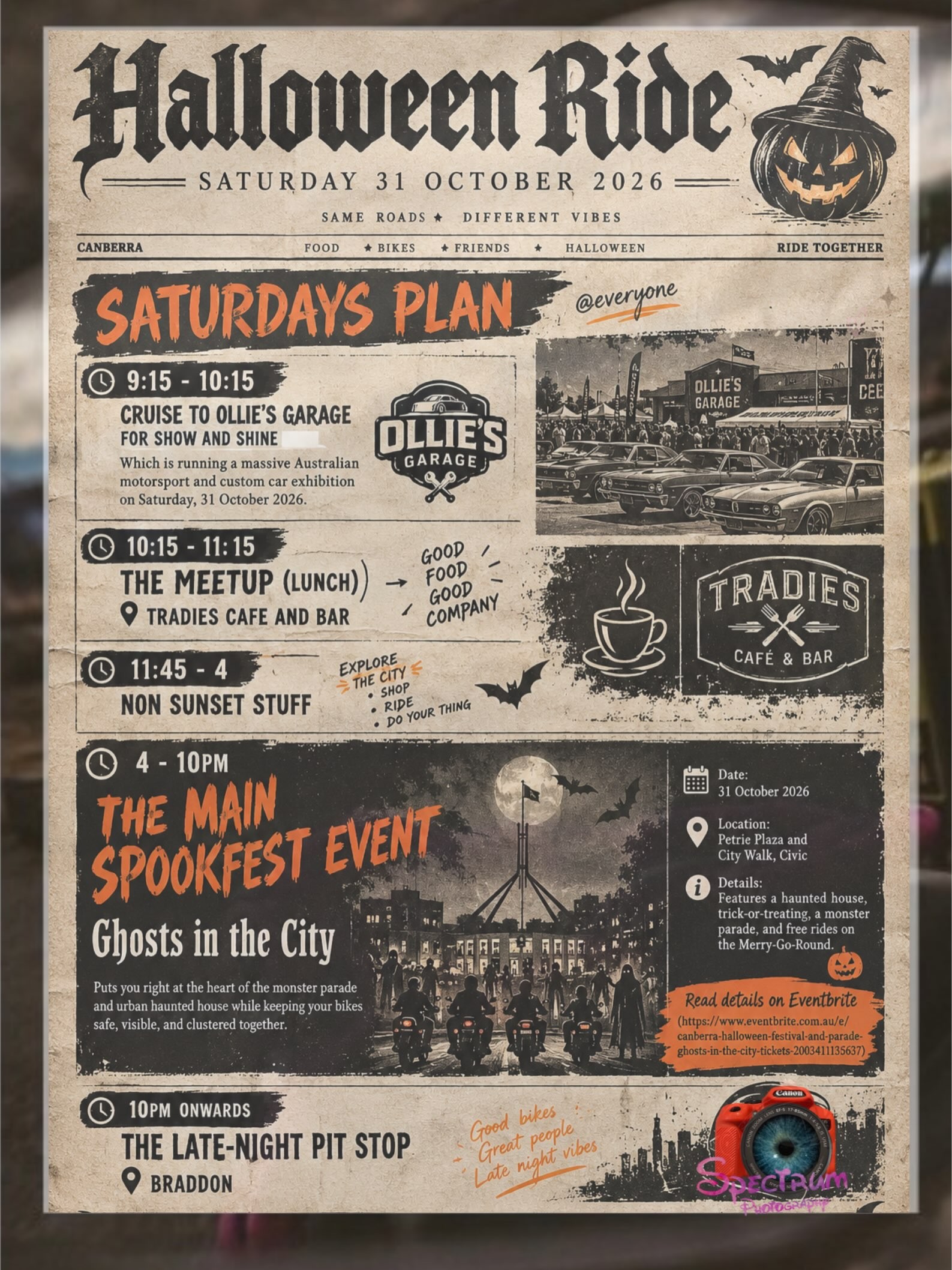 Halloween Ride — Motorbike car meet in Canberra, NSW on Saturday 31 October 2026