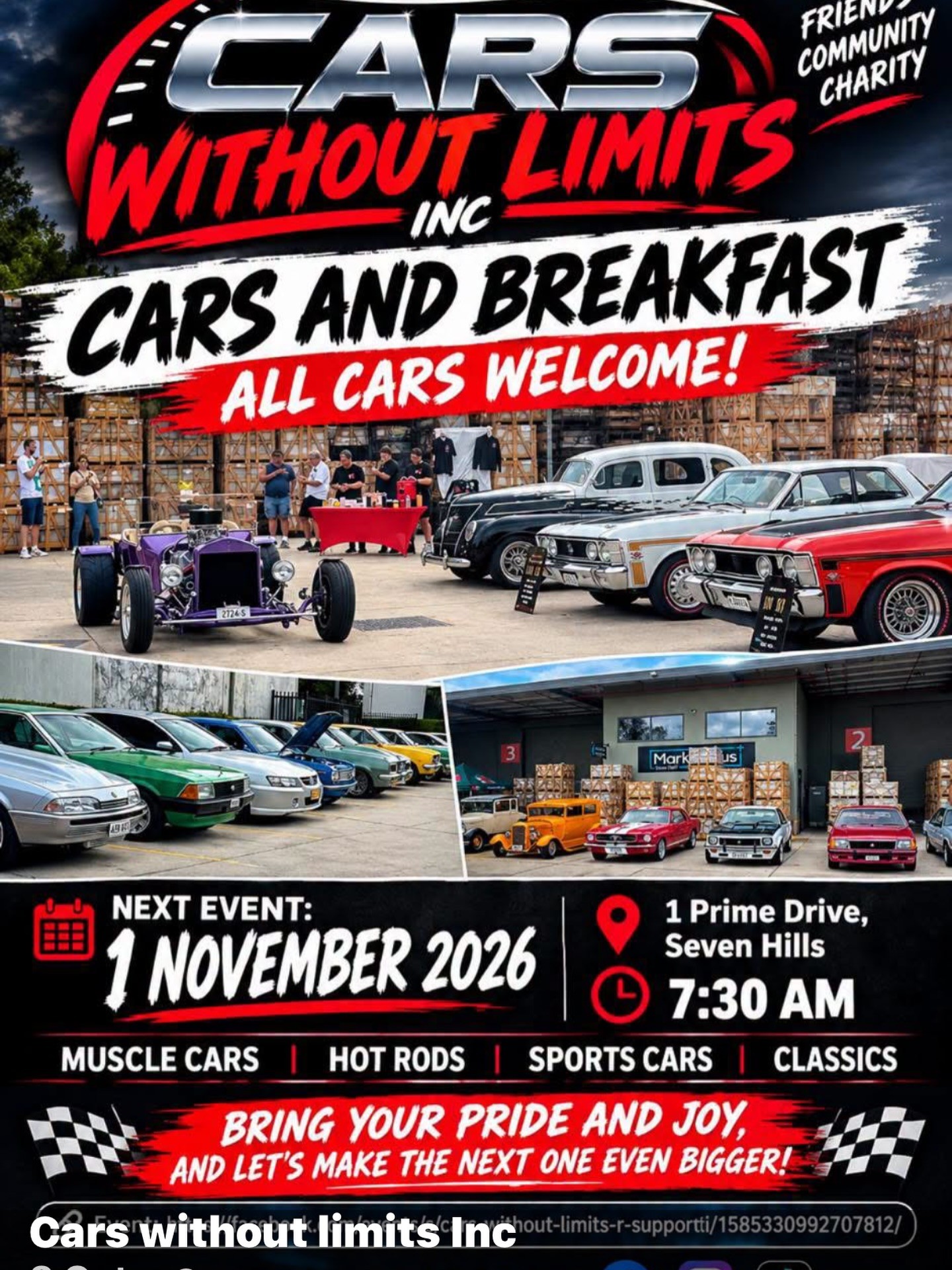 Cars and Breakfast — Muscle/Classic car meet in Sydney, NSW on Sunday 1 November 2026