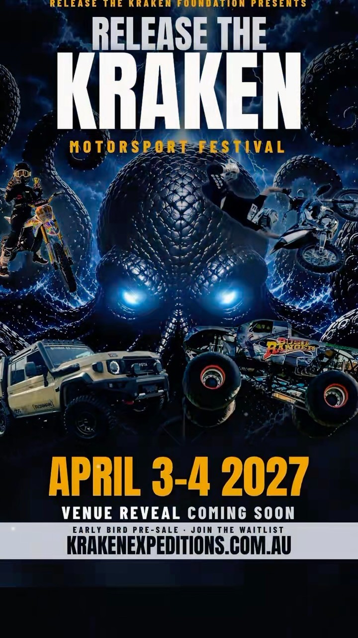 Release The Kraken Motorsport Festival — 4x4/Motorbike spectator event in Melbourne, VIC on Saturday 3 April 2027