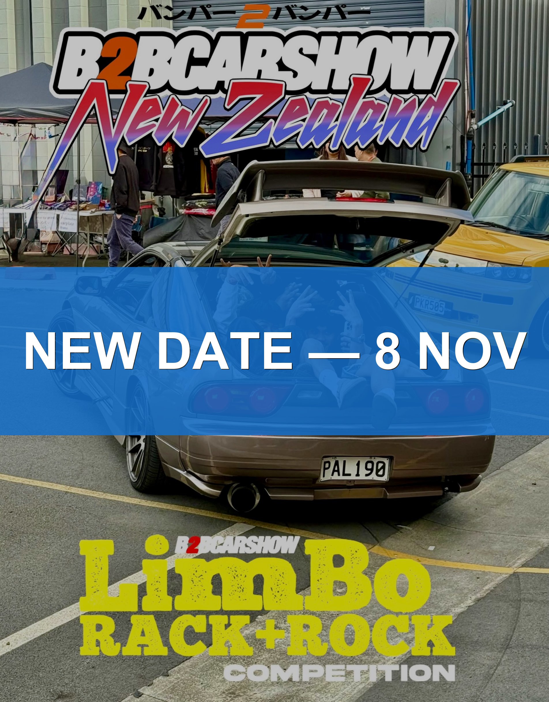 B2B Carshow New Zealand — JDM spectator event in International on Sunday 8 November 2026