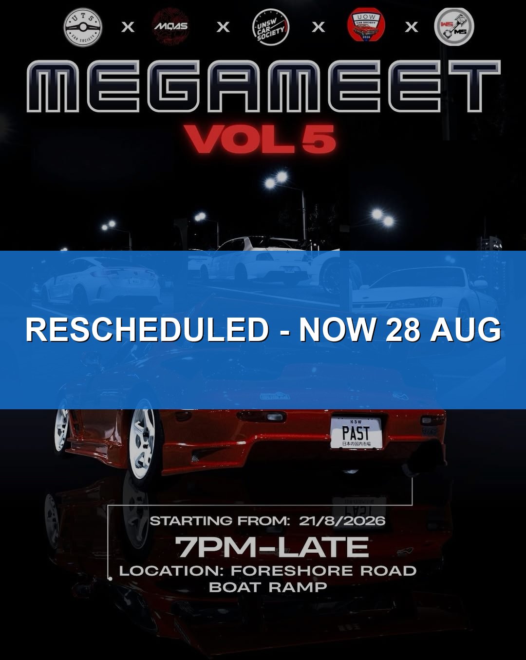 MEGA MEET VOL 5 — JDM car meet in Sydney, NSW on Friday 21 August 2026