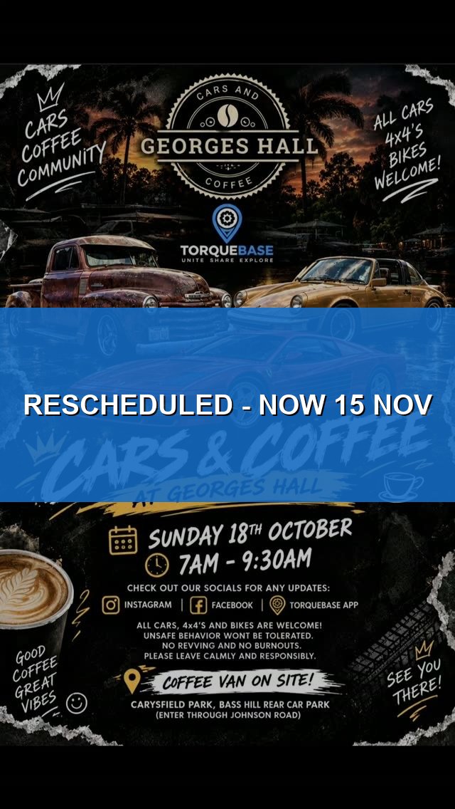 Cars & Coffee at Georges Hall — 4x4 car meet in Sydney, NSW on Sunday 18 October 2026