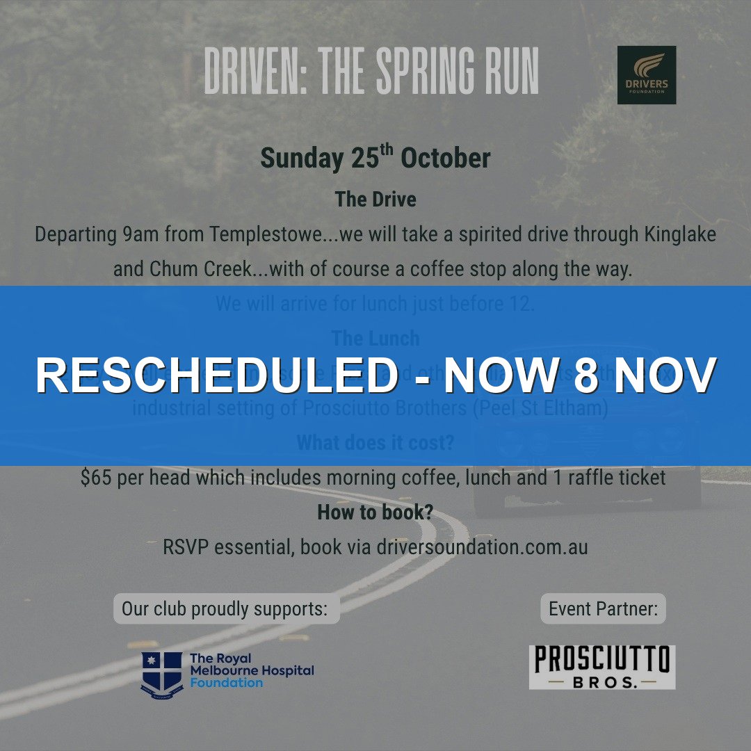 Driven: The Spring Run — Classic/Euro car meet in Melbourne, VIC on Sunday 25 October 2026