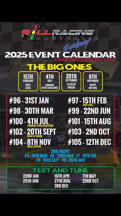 2025 Event Calendar — spectator event in Sydney, NSW on Friday 4 July 2025