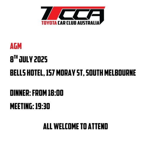 Club Night! AGM — car meet in Melbourne, VIC on Tuesday 8 July 2025