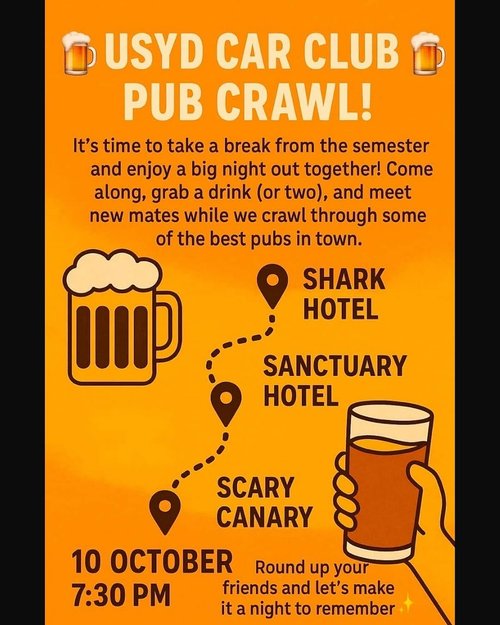 Annual Pub Crawl — car meet in Sydney, NSW on Friday 10 October 2025