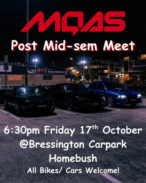 Post Mid-sem Meet — car meet in Sydney, NSW on Friday 17 October 2025