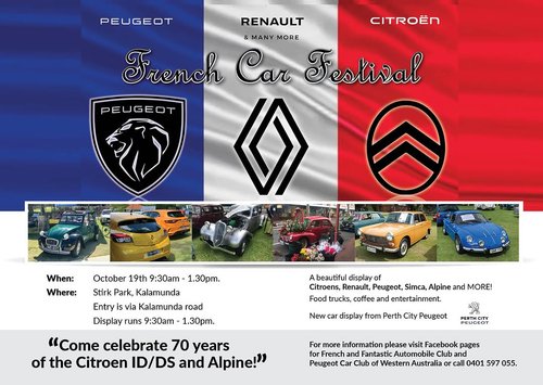 French Car Festival — car meet in Perth, WA on Sunday 19 October 2025