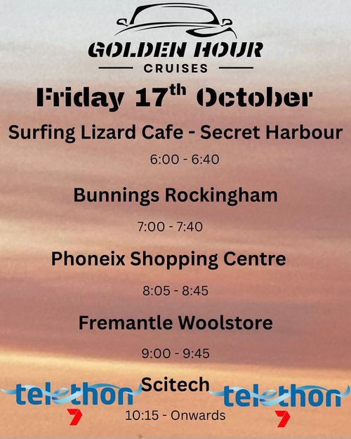 Friday Night Cruise for Telethon — car meet in Perth, WA on Friday 17 October 2025