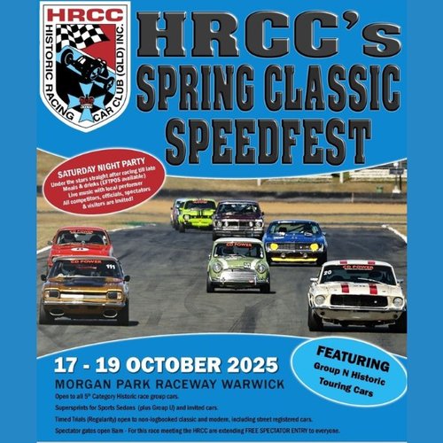 HRCC's Spring Classic SpeedFest — car meet in Toowoomba, QLD on Friday 17 October 2025