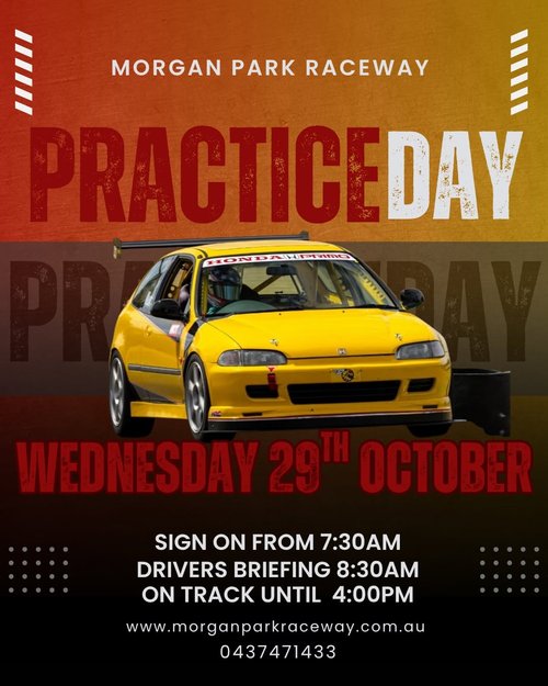 Practice Day — track day in Toowoomba, QLD on Wednesday 29 October 2025