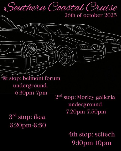 Southern Coastal Cruise — car meet in Perth, WA on Sunday 26 October 2025