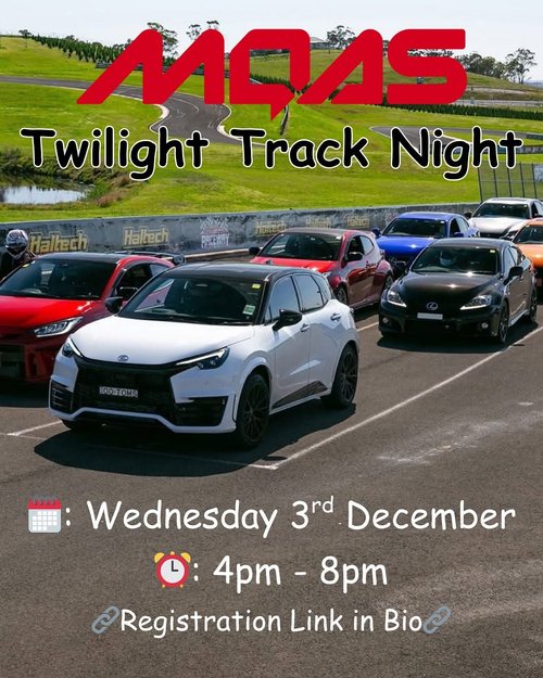 MQAS Twilight Track Night — track day in Sydney, NSW on Wednesday 3 December 2025