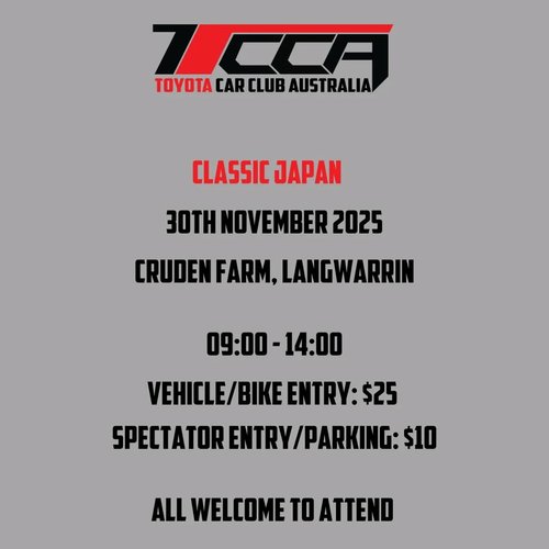 Classic Japan — car meet in Melbourne, VIC on Sunday 30 November 2025