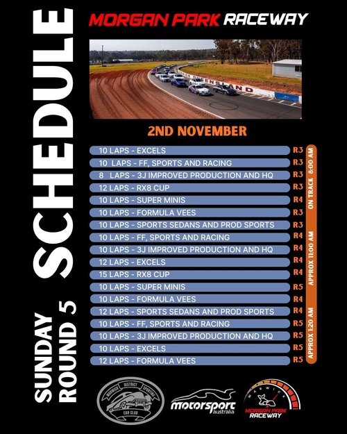 Sunday Round 5 — track day in Toowoomba, QLD on Sunday 2 November 2025