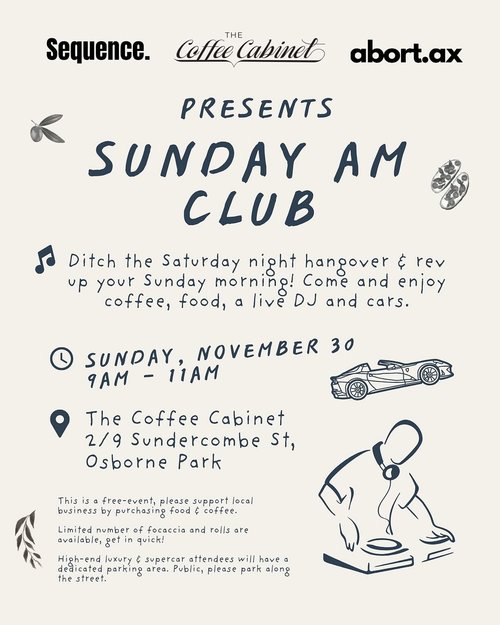 Sunday AM Club #3 — car meet in Perth, WA on Sunday 30 November 2025