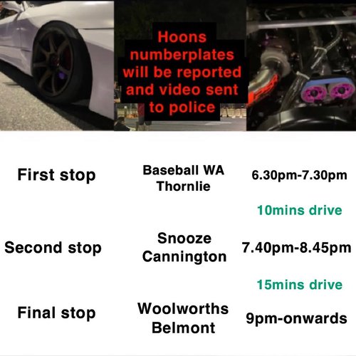 Monday Night Cruise — car meet in Perth, WA on Monday 3 November 2025