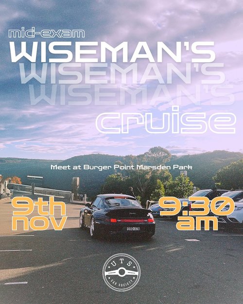 Mid-exam Wiseman's Cruise — car meet in Sydney, NSW on Sunday 9 November 2025