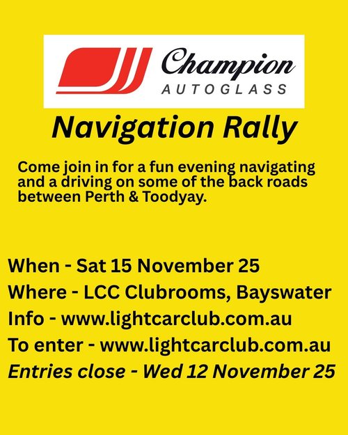 Navigation Rally — car meet in Perth, WA on Saturday 15 November 2025