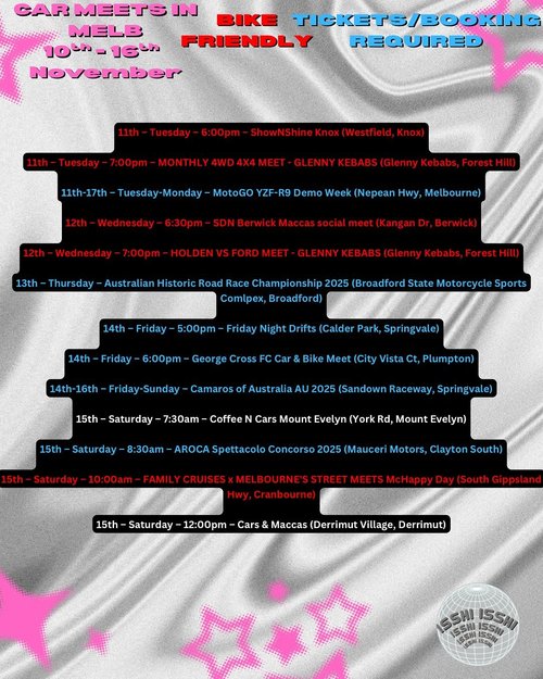 Coffee N Cars Mount Evelyn — car meet in Melbourne, VIC on Saturday 15 November 2025