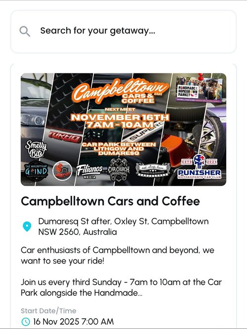 Campbelltown Cars and Coffee — car meet in Sydney, NSW on Sunday 16 November 2025