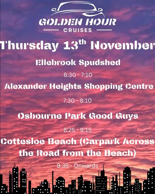 Thursday Night Cruise — car meet in Perth, WA on Thursday 13 November 2025