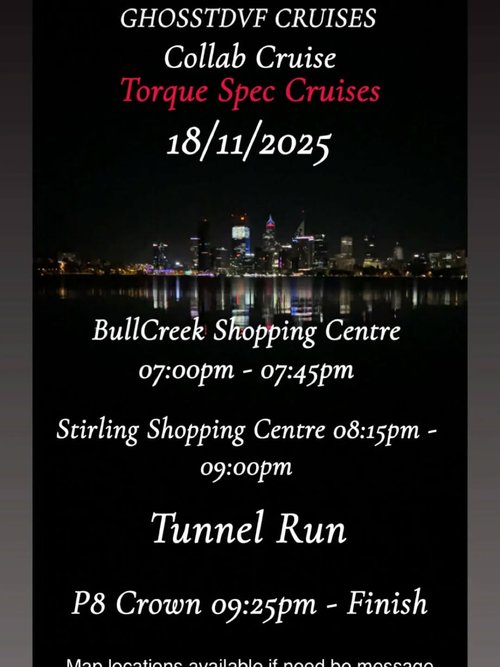 Collab Cruise — car meet in Perth, WA on Tuesday 18 November 2025