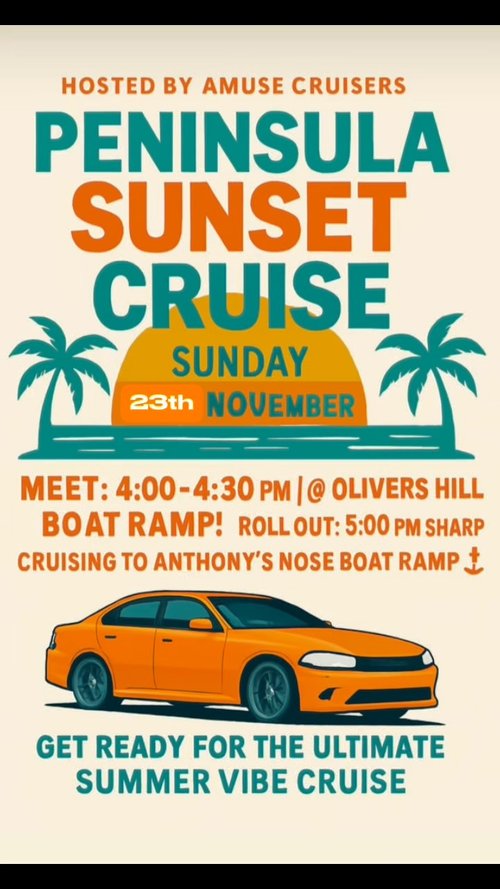 Peninsula Sunset Cruise — car meet in Melbourne, VIC on Sunday 23 November 2025