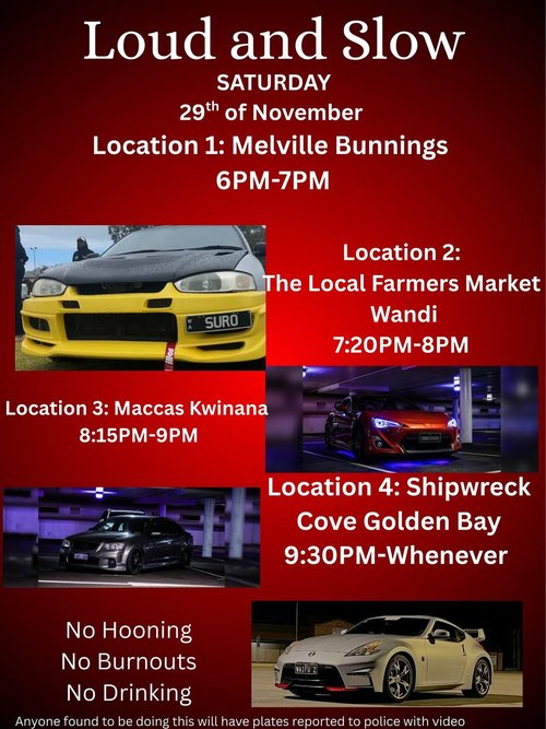 Loud and Slow — car meet in Perth, WA on Saturday 29 November 2025