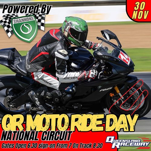 QR Moto Ride Day — track day in Brisbane, QLD on Sunday 30 November 2025