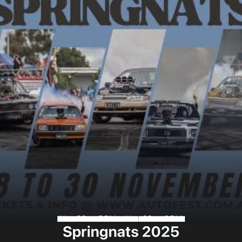 Springnats 2025 — car meet in Melbourne, VIC on Friday 28 November 2025