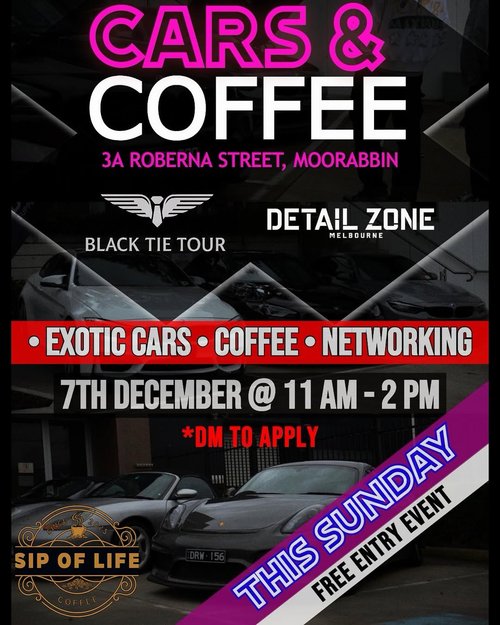Cars & Coffee — car meet in Melbourne, VIC on Sunday 7 December 2025