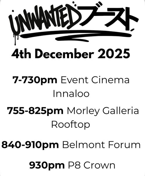 Unwanted Boost Cruise — car meet in Perth, WA on Thursday 4 December 2025