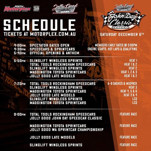 Jolly Good John Day Classic & WA Sprintcar Championship — track day in Perth, WA on Saturday 6 December 2025