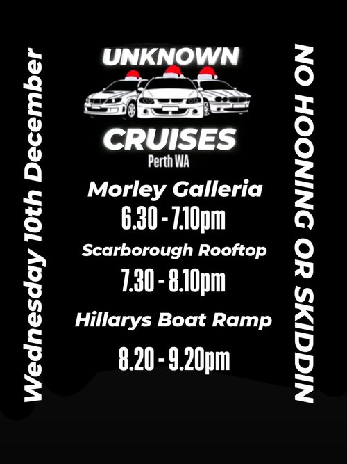 Unknown Cruises Coastal Run — car meet in Perth, WA on Wednesday 10 December 2025