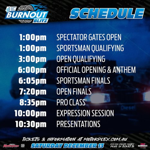 Burnout Blitz — car meet in Perth, WA on Saturday 13 December 2025