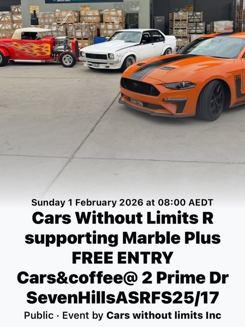 Cars Without Limits R supporting Marble Plus — car meet in Perth, WA on Sunday 1 February 2026