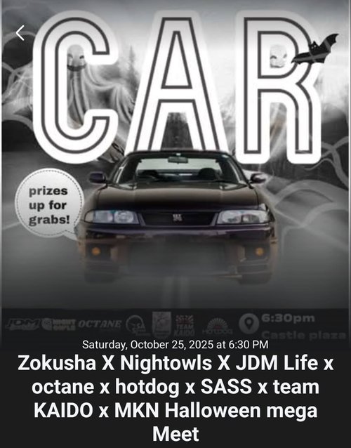 Halloween Mega Meet — car meet in Adelaide, SA on Saturday 25 October 2025