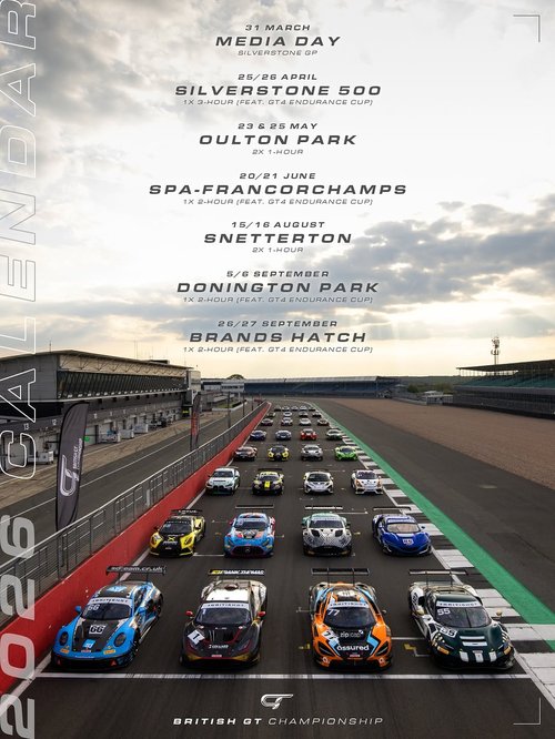 British GT Championship 2026 Calendar — Exotic/Euro spectator event in International on Tuesday 31 March 2026