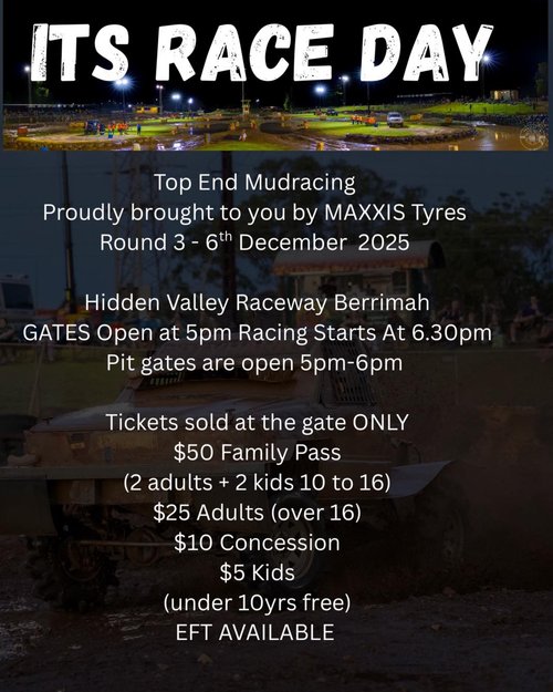 Top End Mudracing - Round 3 — spectator event in Darwin, NT on Saturday 6 December 2025