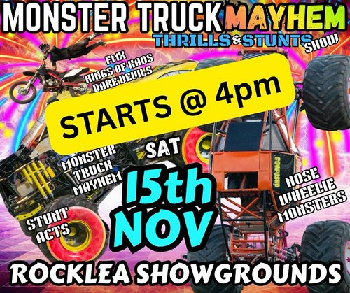 Monster Truck Mayhem Thrills & Stunts Show — spectator event in Brisbane, QLD on Saturday 15 November 2025