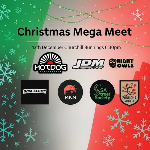 Christmas Mega Meet — car meet in Adelaide, SA on Saturday 13 December 2025