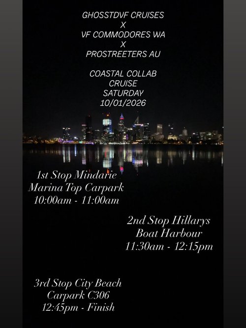 Coastal Collab Cruise — car meet in Perth, WA on Saturday 10 January 2026