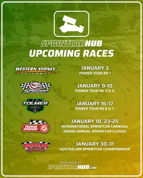 Sprintcarhub Upcoming Races - January 2026 — spectator event in Perth, WA on Saturday 3 January 2026