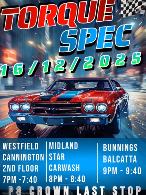 Torque Spec Cruise — car meet in Perth, WA on Tuesday 16 December 2025