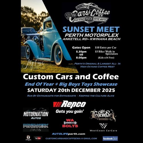 Sunset Meet — car meet in Perth, WA on Saturday 20 December 2025