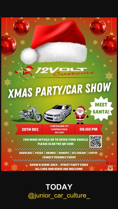 XMAS PARTY/CAR SHOW — car meet in Melbourne, VIC on Saturday 20 December 2025