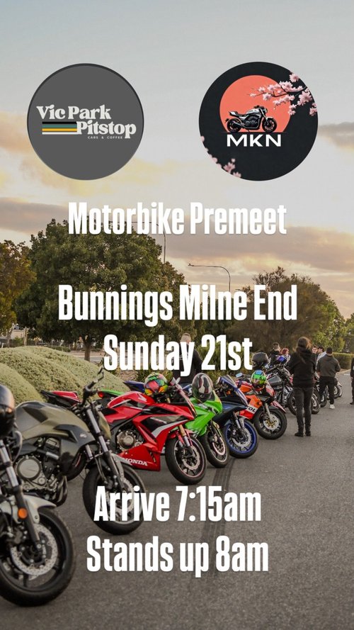 Motorbike Premeet — car meet in Adelaide, SA on Sunday 21 December 2025