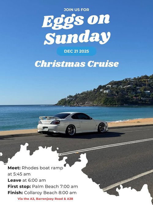 Eggs on Sunday Christmas Cruise — car meet in Sydney, NSW on Sunday 21 December 2025